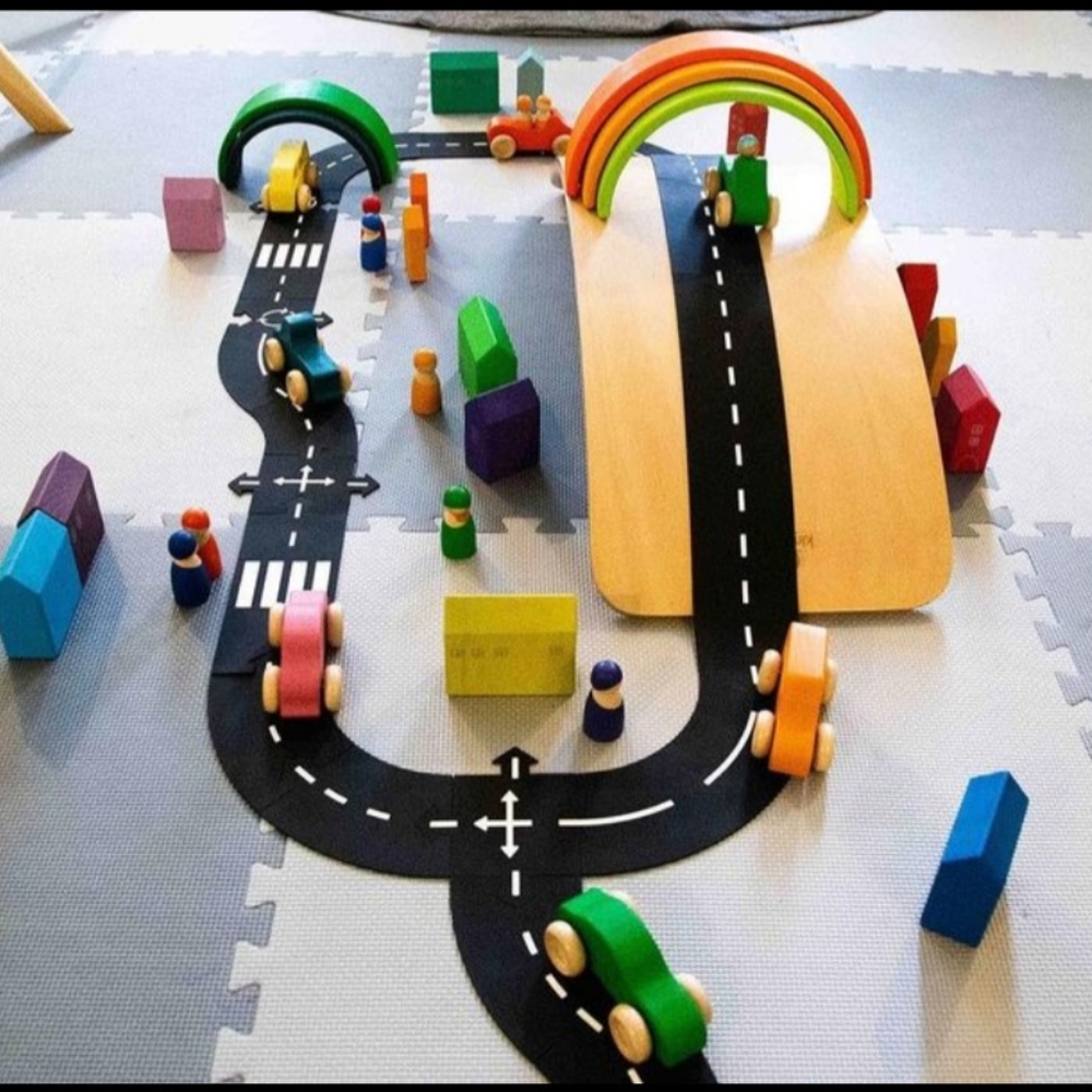 Roadway tracks - play roads - way to play inspired for open ended play